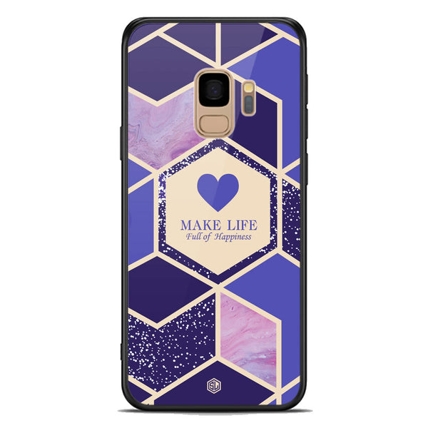 Happiness Series Soft Phone Case - Premium Glass Case - Design 2 - Samsung Galaxy S9