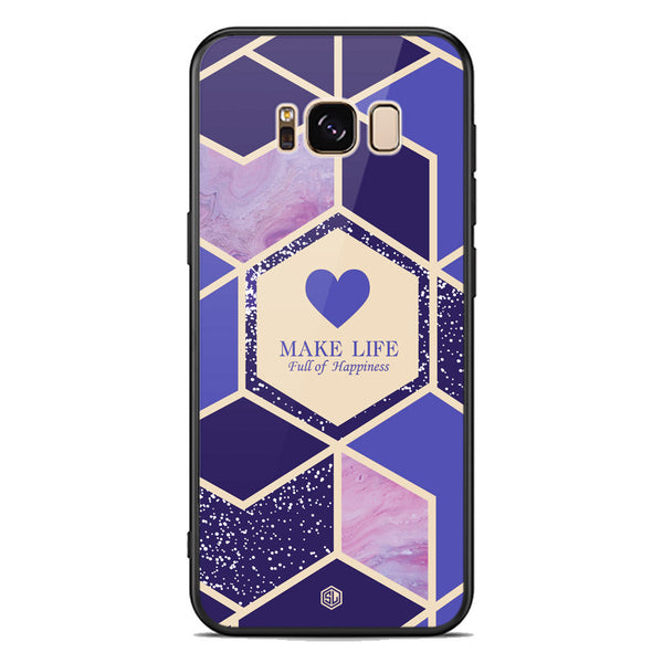 Happiness Series Soft Phone Case - Premium Glass Case - Design 2 - Samsung Galaxy S8 Plus