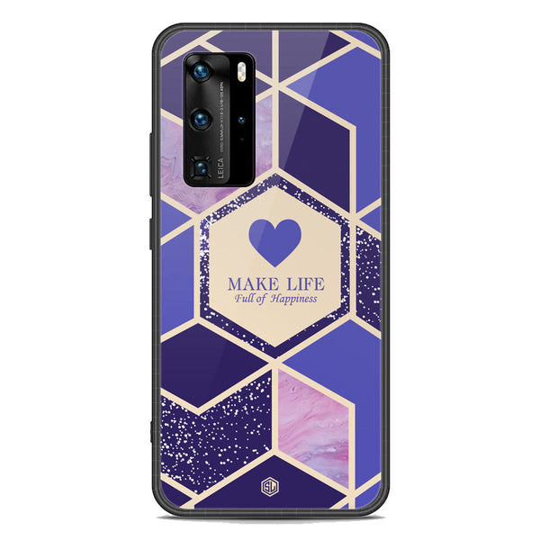 Happiness Series Soft Phone Case - Premium Glass Case - Design 2 - Huawei P40 Pro