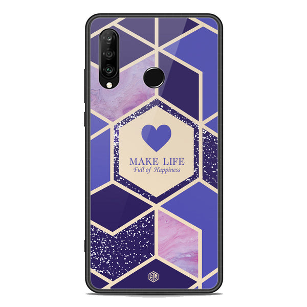 Happiness Series Soft Phone Case - Premium Glass Case - Design 2 - Huawei Nova 4e