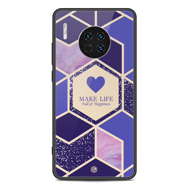 Happiness Series Soft Phone Case - Premium Glass Case - Design 2 - Huawei Mate 30