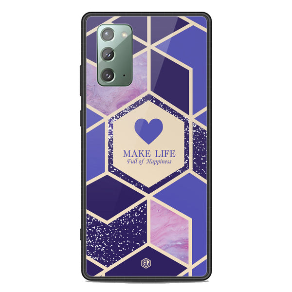 Happiness Series Soft Phone Case - Premium Glass Case - Design 2 - Samsung Galaxy Note 20