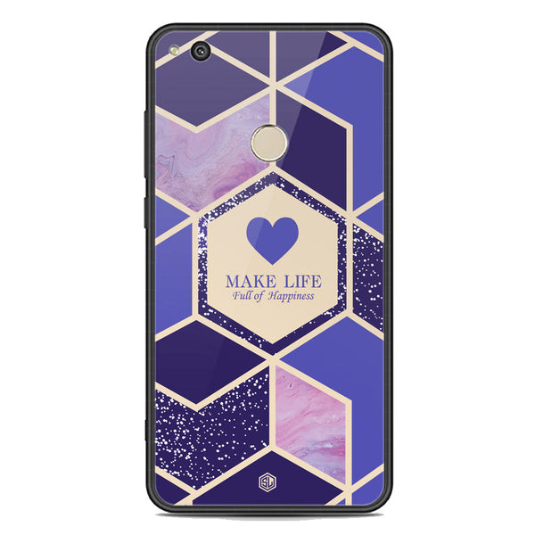 Happiness Series Soft Phone Case - Premium Glass Case - Design 2 - Honor 8 Lite