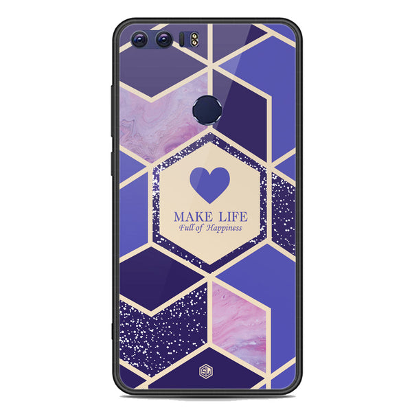 Happiness Series Soft Phone Case - Premium Glass Case - Design 2 - Huawei Honor 8