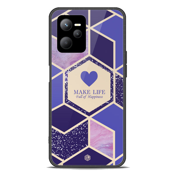 Happiness Series Soft Phone Case - Premium Glass Case - Design 2 - Realme Q5