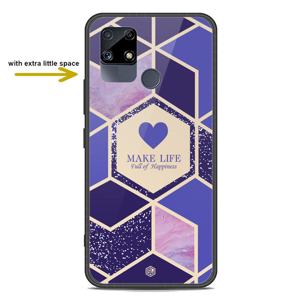 Happiness Series Soft Phone Case - Premium Glass Case - Design 2 - Realme C25s
