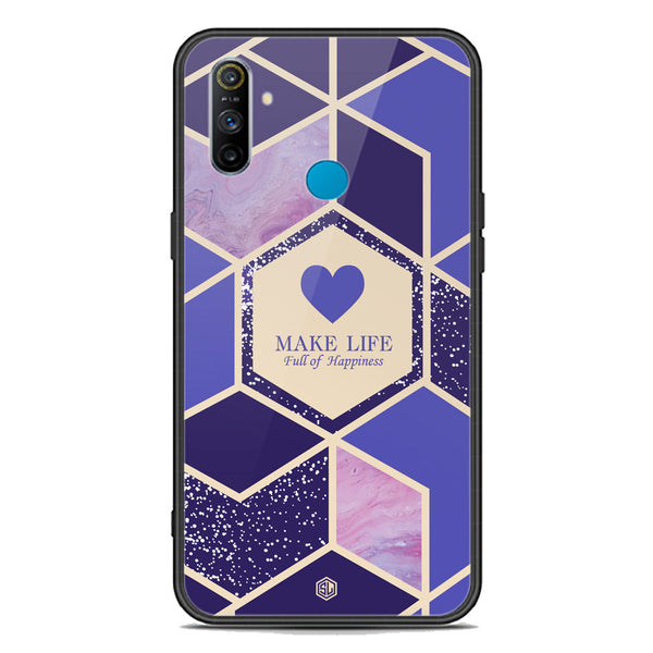 Happiness Series Soft Phone Case - Premium Glass Case - Design 2 - Realme C3