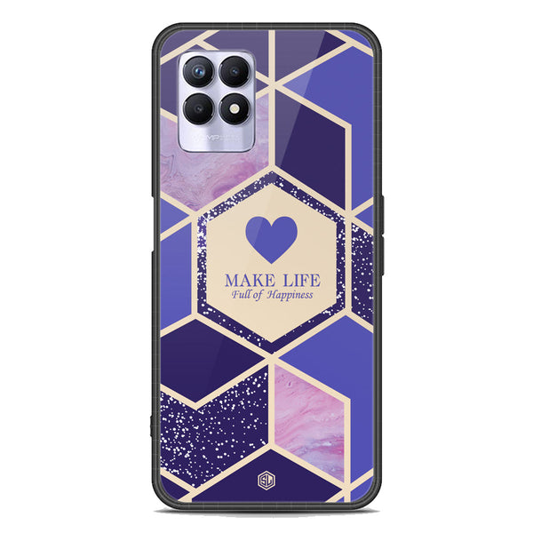 Happiness Series Soft Phone Case - Premium Glass Case - Design 2 - Realme 8i