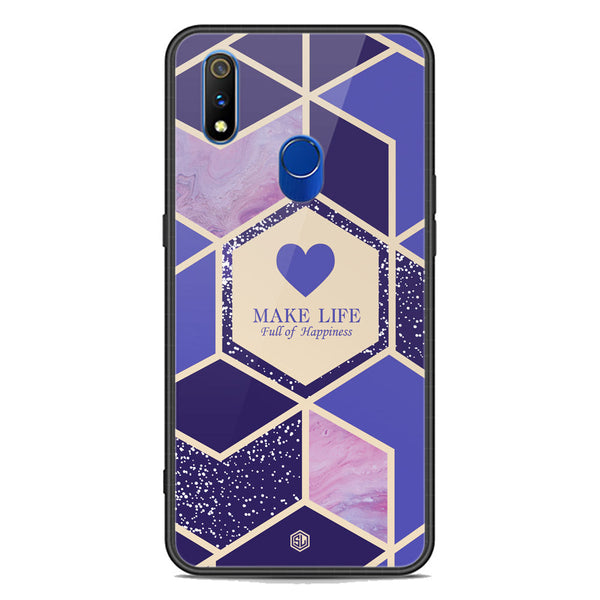 Happiness Series Soft Phone Case - Premium Glass Case - Design 2 - Realme 3 Pro