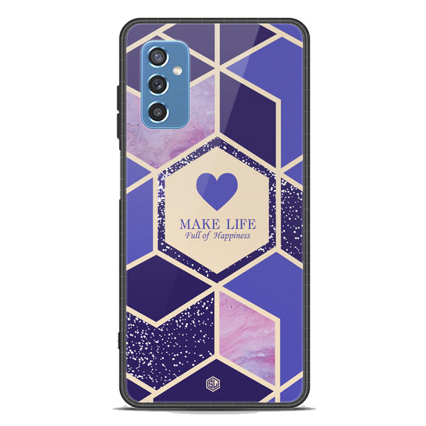 Happiness Series Soft Phone Case - Premium Glass Case - Design 2 - Samsung Galaxy M52 5G