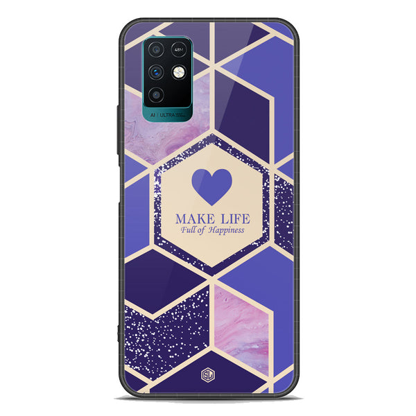 Happiness Series Soft Phone Case - Premium Glass Case - Design 2 - Infinix Note 10