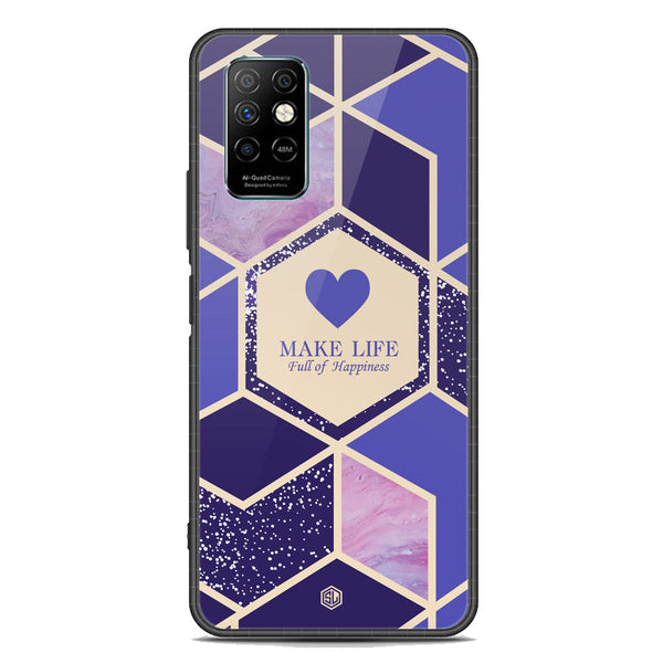 Happiness Series Soft Phone Case - Premium Glass Case - Design 2 - Infinix Note 8i