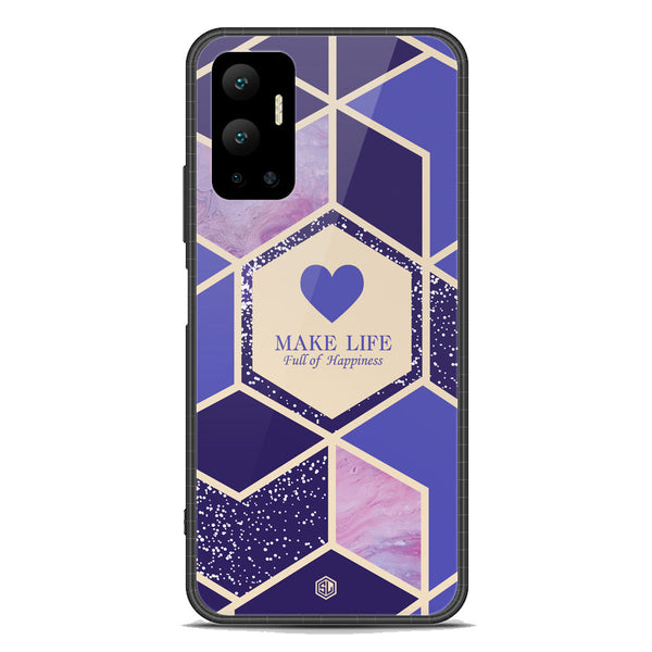 Happiness Series Soft Phone Case - Premium Glass Case - Design 2 - Infinix Hot 12