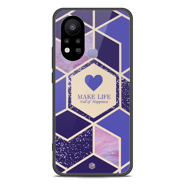 Happiness Series Soft Phone Case - Premium Glass Case - Design 2 - Infinix Hot 11s