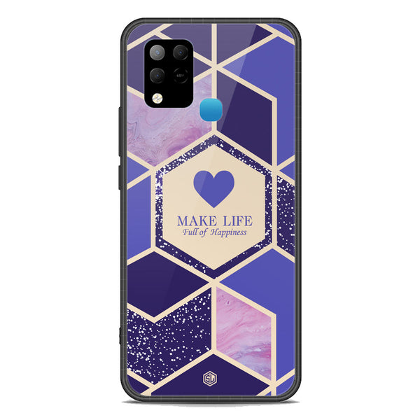 Happiness Series Soft Phone Case - Premium Glass Case - Design 2 - Infinix Hot 10S