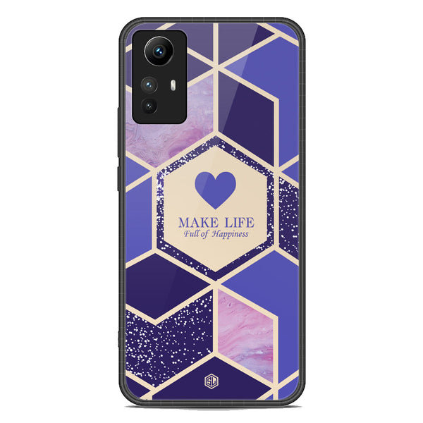 Happiness Series Soft Phone Case - Premium Glass Case - Design 2 - Xiaomi Redmi Note 12S