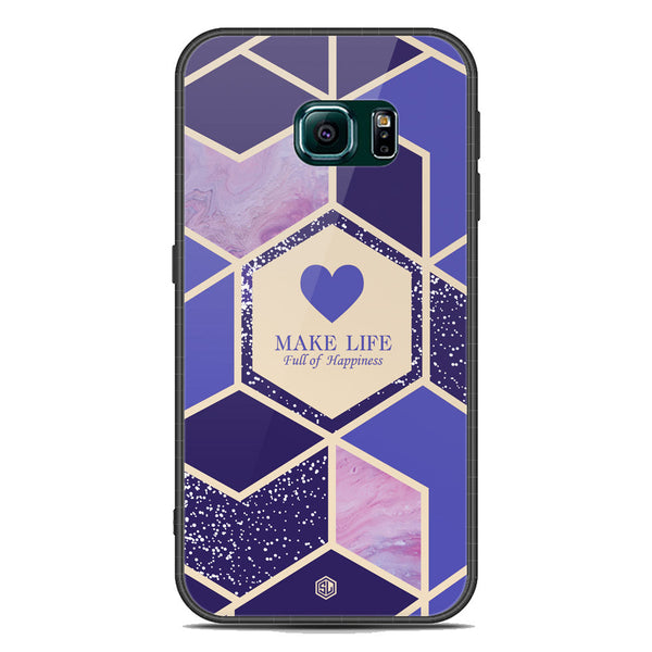 Happiness Series Soft Phone Case - Acrylic Case - Design 2 - - Samsung Galaxy S6 Edge Plus