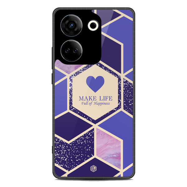 Happiness Series Soft Phone Case - Metal Case - Design 2 - Tecno Camon 20 Pro