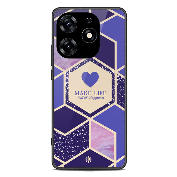 Happiness Series Soft Phone Case - Metal Case - Design 2 - Tecno Spark 10 Pro