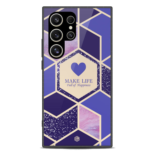 Happiness Series Soft Phone Case - Premium Glass Case - Design 2 - Samsung Galaxy S24 Ultra