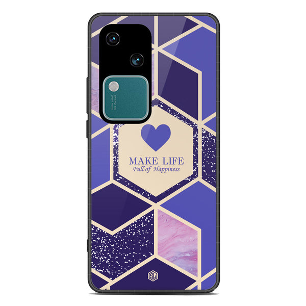 Happiness Series Soft Phone Case - Premium Glass Case - Design 2 - Vivo V30