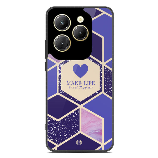 Happiness Series Soft Phone Case - Premium Glass Case - Design 2 - Infinix Hot 40