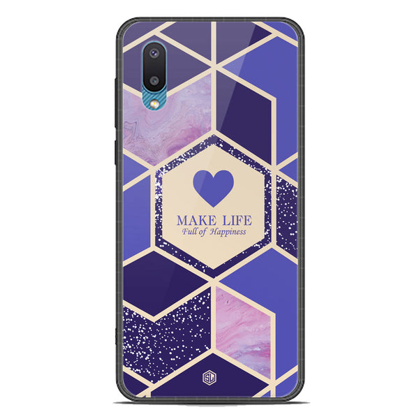 Happiness Series Soft Phone Case - Premium Glass Case - Design 2 - Samsung Galaxy M02