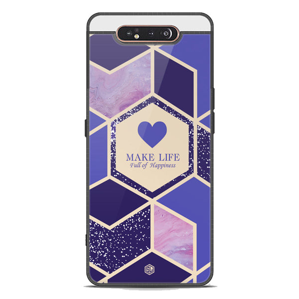 Happiness Series Soft Phone Case - Premium Glass Case - Design 2 - Samsung Galaxy A80