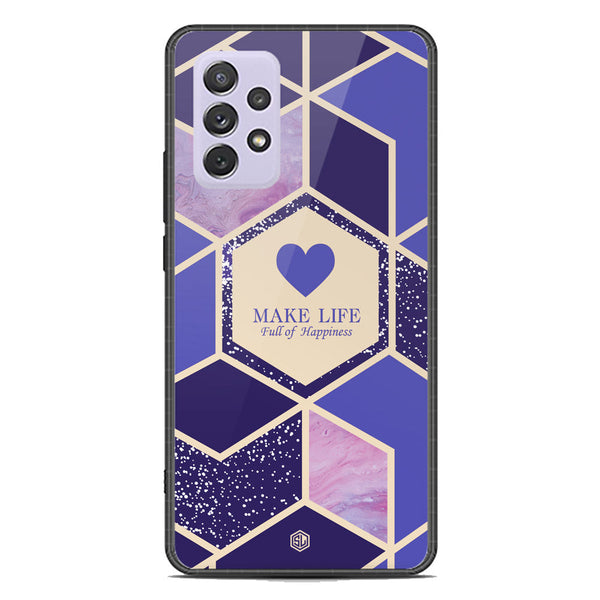 Happiness Series Soft Phone Case - Premium Glass Case - Design 2 - Samsung Galaxy A72