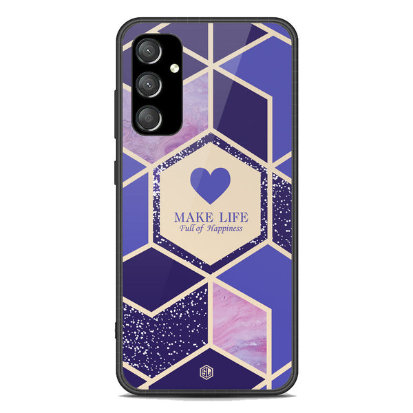Happiness Series Soft Phone Case - Premium Glass Case - Design 2 - Samsung Galaxy A54 5G