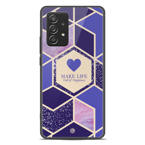 Happiness Series Soft Phone Case - Premium Glass Case - Design 2 - Samsung Galaxy A52