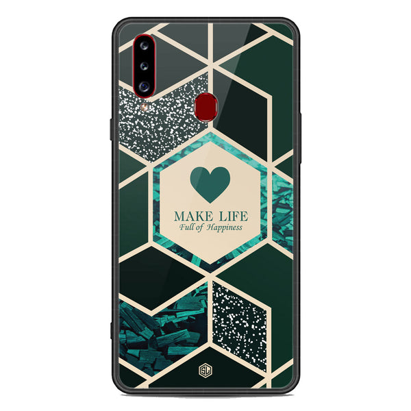 Happiness Series Soft Phone Case - Premium Glass Case - Design 4 - Samsung Galaxy A20s