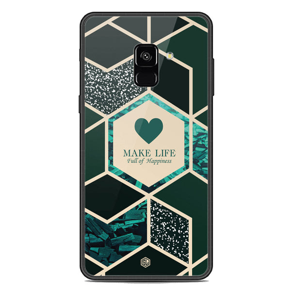 Happiness Series Soft Phone Case - Premium Glass Case - Design 4 - Samsung Galaxy A8 2018