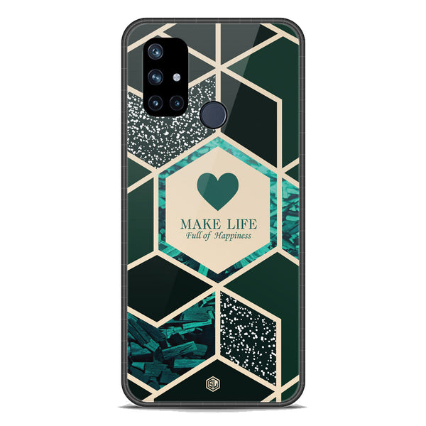 Happiness Series Soft Phone Case - Premium Glass Case - Design 4 - OnePlus Nord N10 5G