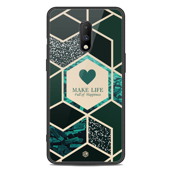 Happiness Series Soft Phone Case - Premium Glass Case - Design 4 - OnePlus 7