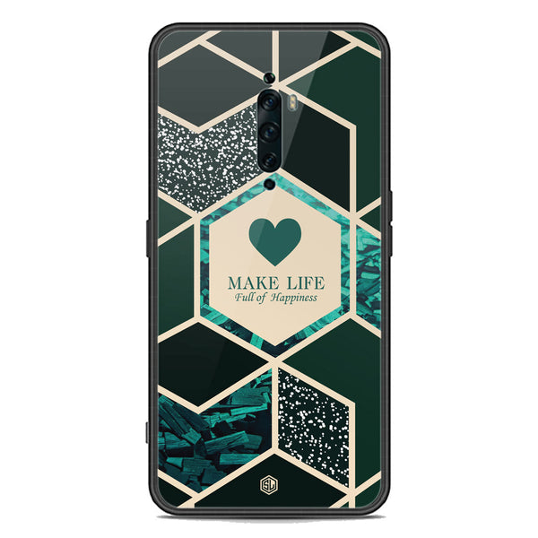 Happiness Series Soft Phone Case - Premium Glass Case - Design 4 - Oppo Reno 2F