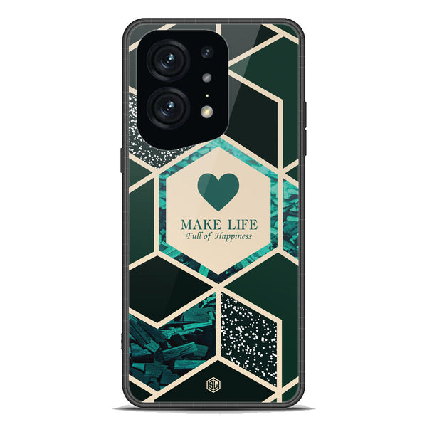 Happiness Series Soft Phone Case - Premium Glass Case - Design 4 - Oppo Find X5 Pro