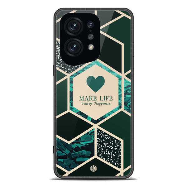 Happiness Series Soft Phone Case - Premium Glass Case - Design 4 - Oppo Find X5