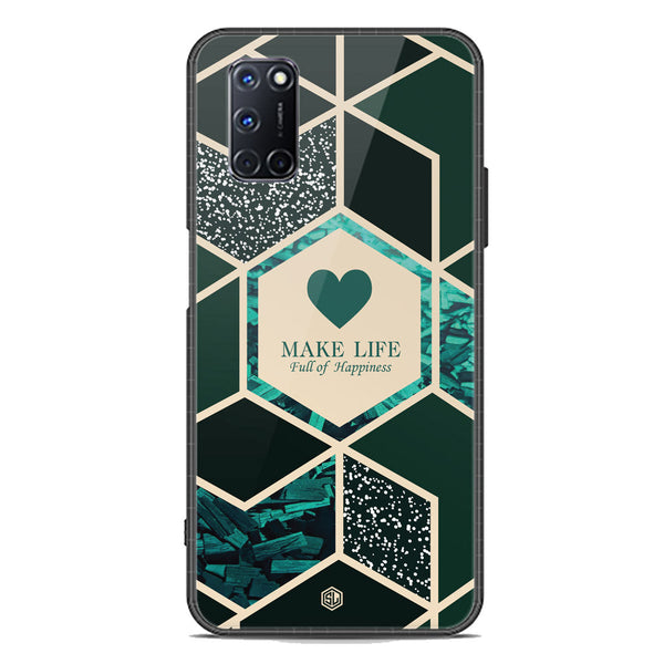 Happiness Series Soft Phone Case - Premium Glass Case - Design 4 - Oppo A92