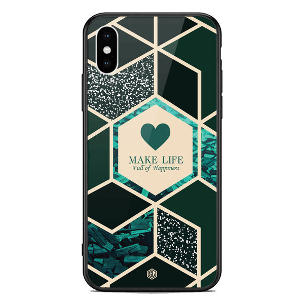 Happiness Series Soft Phone Case - Premium Glass Case - Design 4 - iPhone XS Max