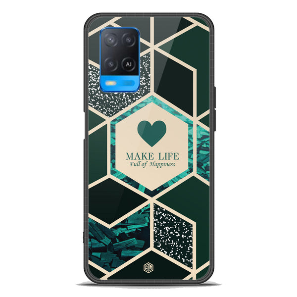 Happiness Series Soft Phone Case - Premium Glass Case - Design 4 - Oppo A54 4G