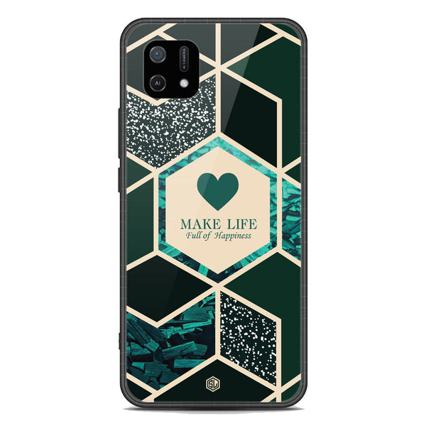 Happiness Series Soft Phone Case - Premium Glass Case - Design 4 - Oppo A16K