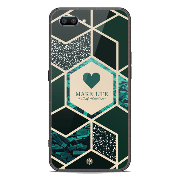 Happiness Series Soft Phone Case - Premium Glass Case - Design 4 - Oppo A12e