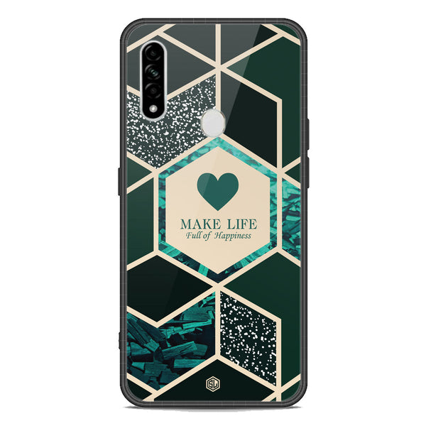 Happiness Series Soft Phone Case - Premium Glass Case - Design 4 - Oppo A8