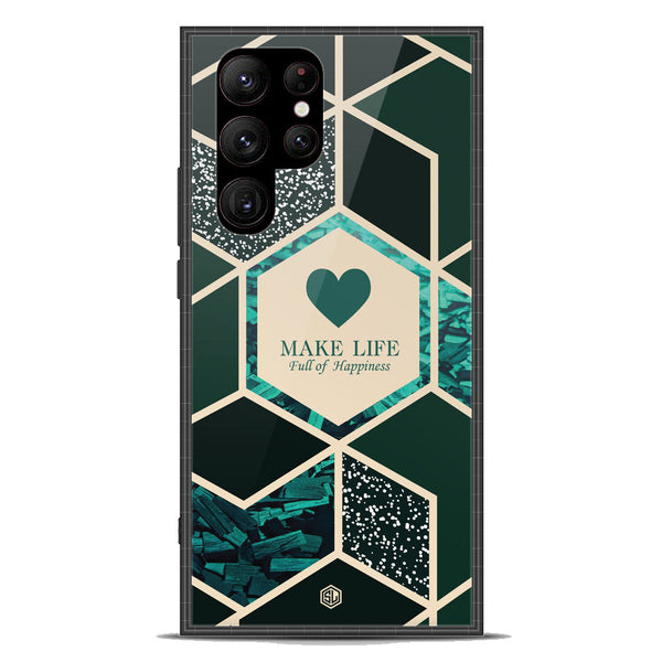 Happiness Series Soft Phone Case - Premium Glass Case - Design 4 - Samsung Galaxy S23 Ultra 5G