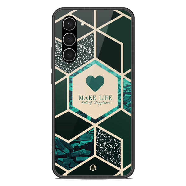 Happiness Series Soft Phone Case - Premium Glass Case - Design 4 - Samsung Galaxy S23 5G
