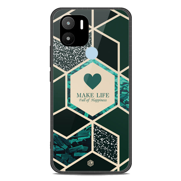 Happiness Series Soft Phone Case - Premium Glass Case - Design 4 - Xiaomi Redmi A1 Plus