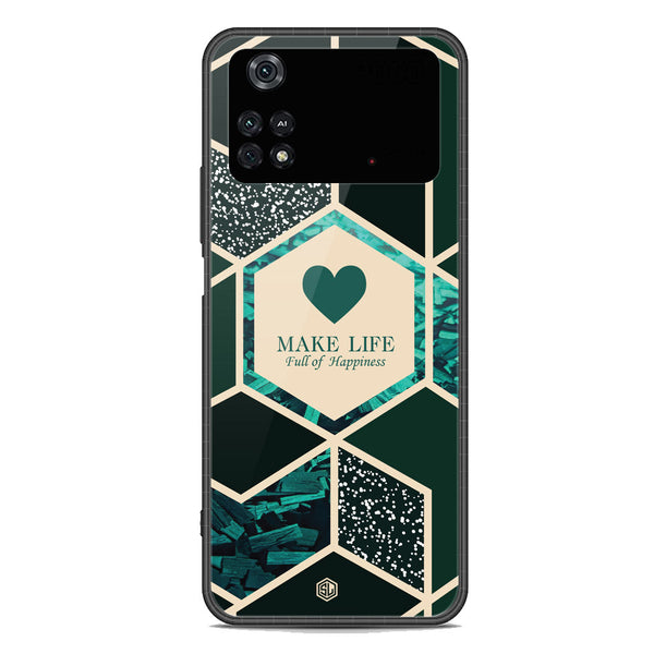 Happiness Series Soft Phone Case - Premium Glass Case - Design 4 - Xiaomi Poco M4 Pro 5G