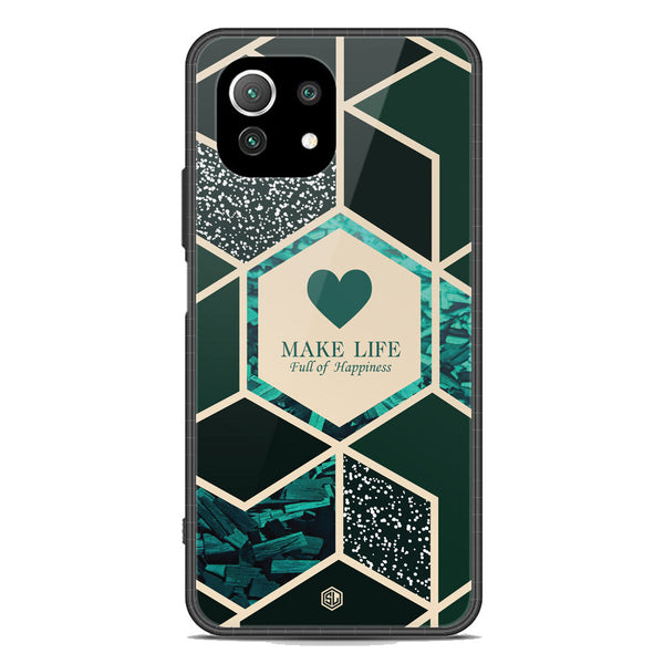 Happiness Series Soft Phone Case - Premium Glass Case - Design 4 - Xiaomi Mi 11 Lite