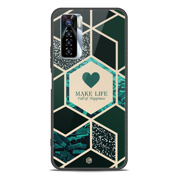 Happiness Series Soft Phone Case - Premium Glass Case - Design 4 - Tecno Camon 17 Pro